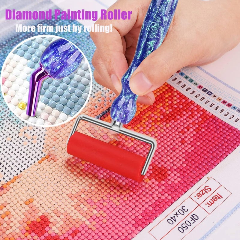 Heyseri Diamond Art Pens, 14PCS Ergonomic Diamond Painting Pen Accessories Tools Set with Screw Steel Metal Pen Tips and 6 Painting Glue Clay, 5D Diamond Painting Tools for Paintings Hobby - Image 3